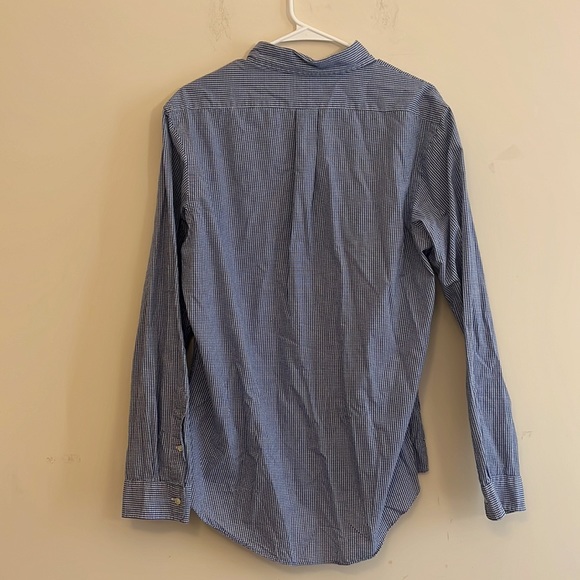 Ralph Lauren Custom Fit Blue & White Plaid Long Sleeve Button Down Shirt Large - Picture 4 of 5